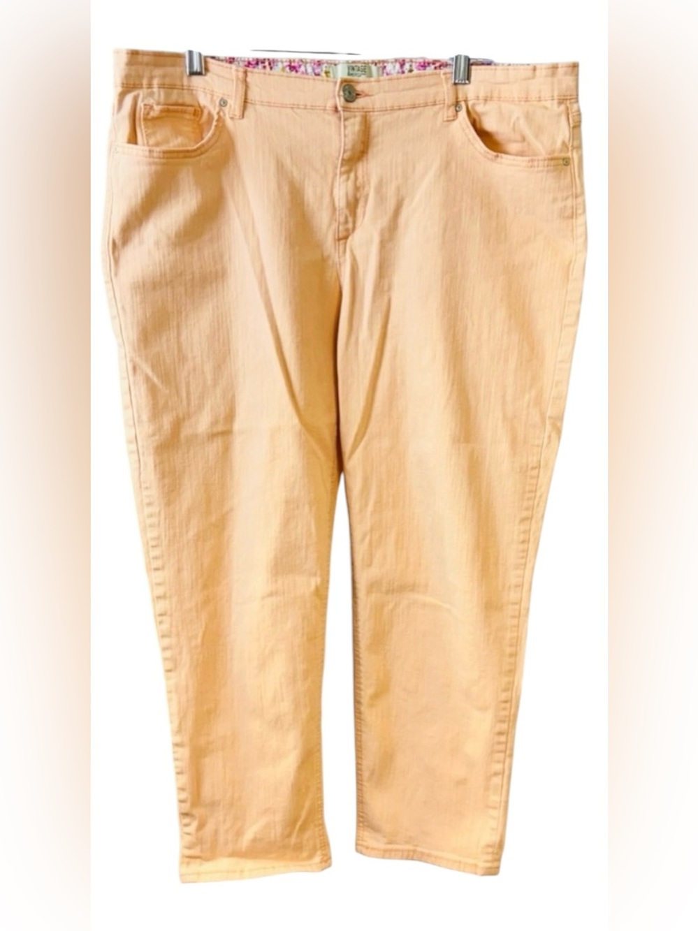 Vintage America Peach Denim Boyfriend Stretch Capris‎ Sz 16/33